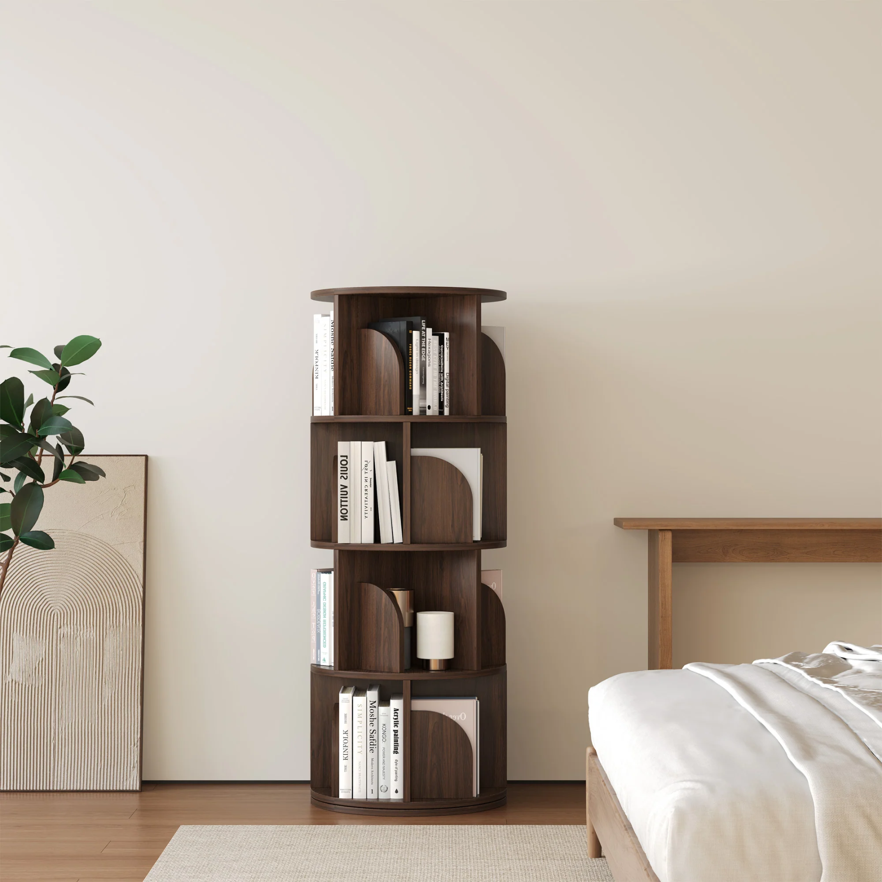  Rotating Bookshelf 360 Degree Storage Rack
