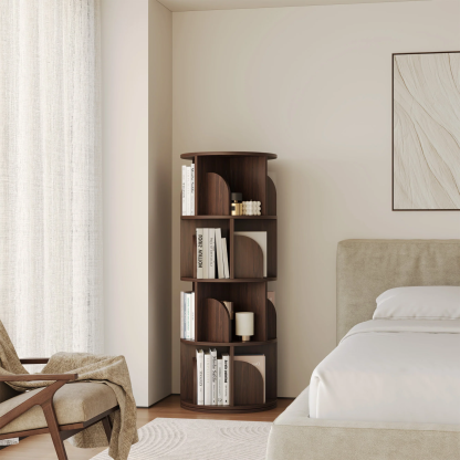   Rotating Bookshelf 360 Degree Storage Rack