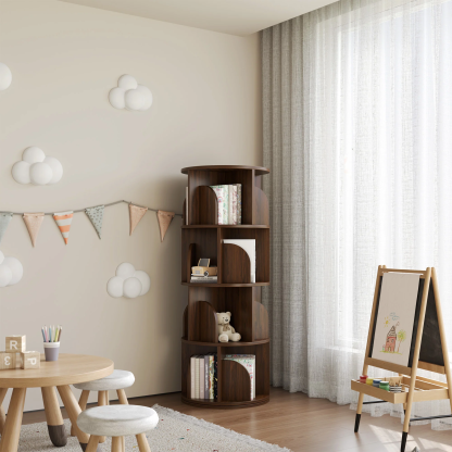  Rotating Bookshelf 360 Degree Storage Rack