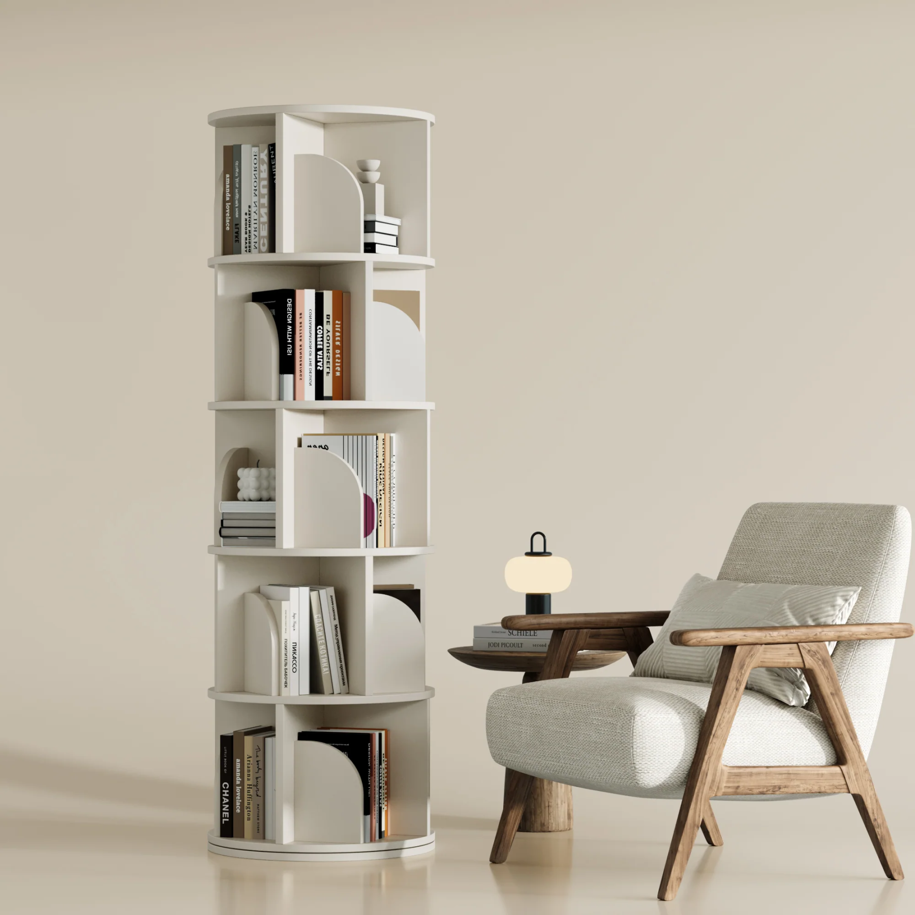 Kylize Rotating Bookshelf 360 Degree Storage Rack