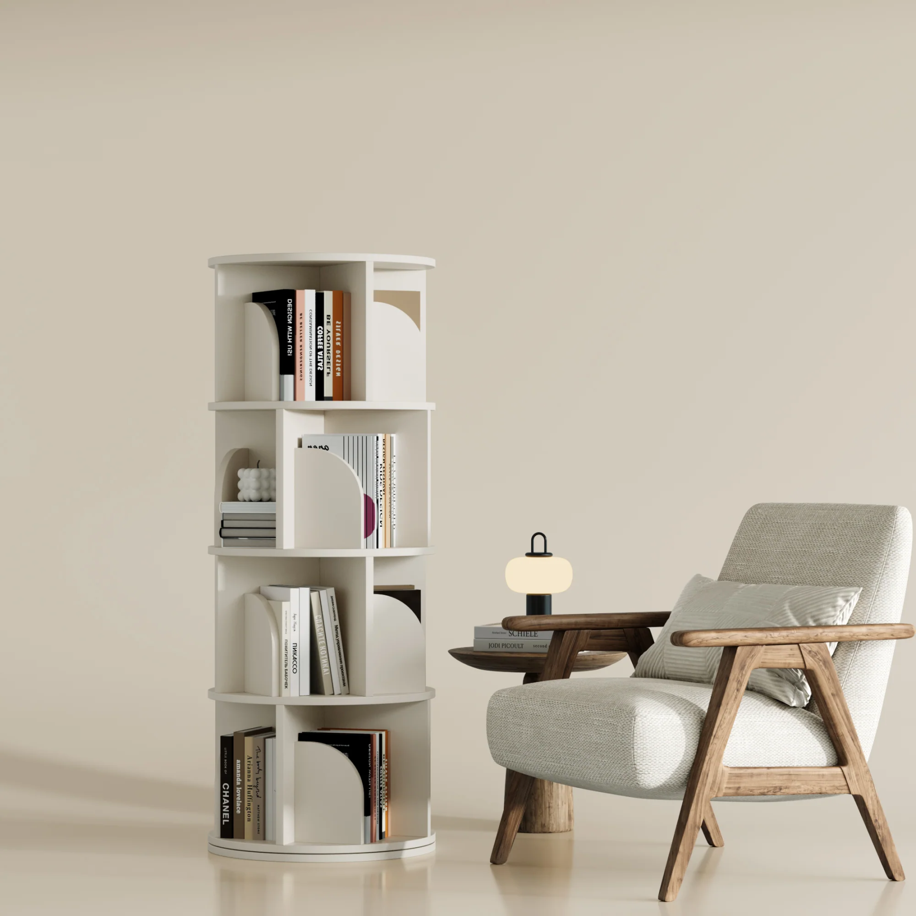   Rotating Bookshelf 360 Degree Storage Rack