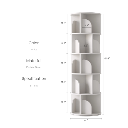  Rotating Bookshelf 360 Degree Storage Rack