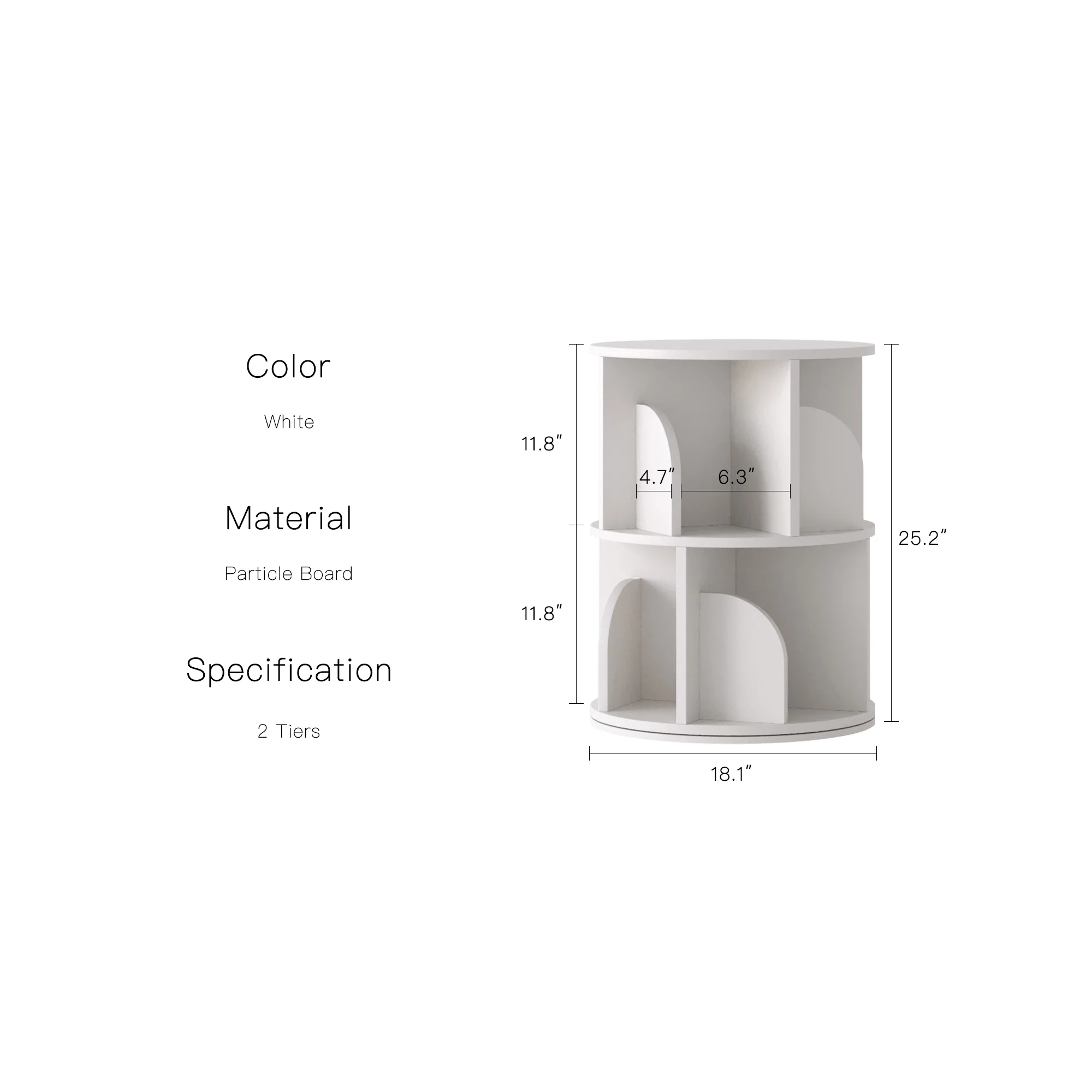   Rotating Bookshelf 360 Degree Storage Rack