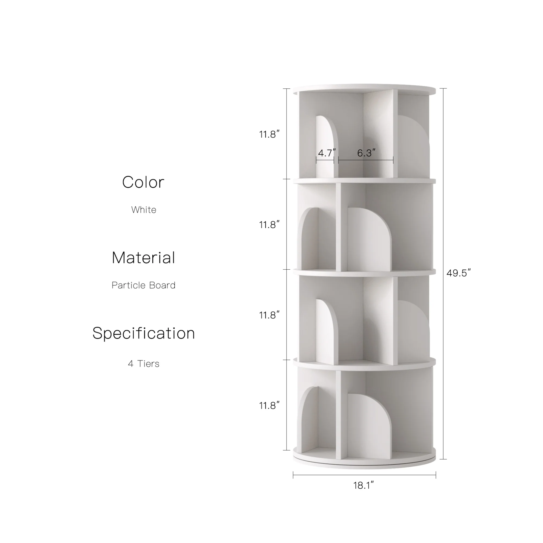   Rotating Bookshelf 360 Degree Storage Rack