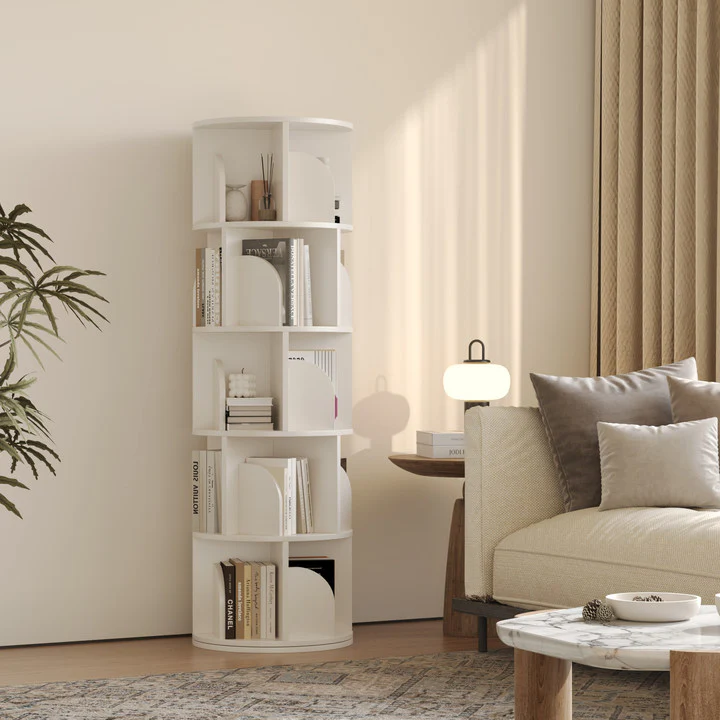   Rotating Bookshelf 360 Degree Storage Rack