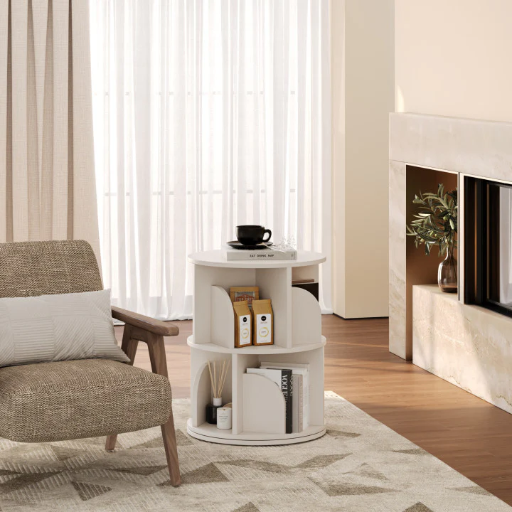   Rotating Bookshelf 360 Degree Storage Rack