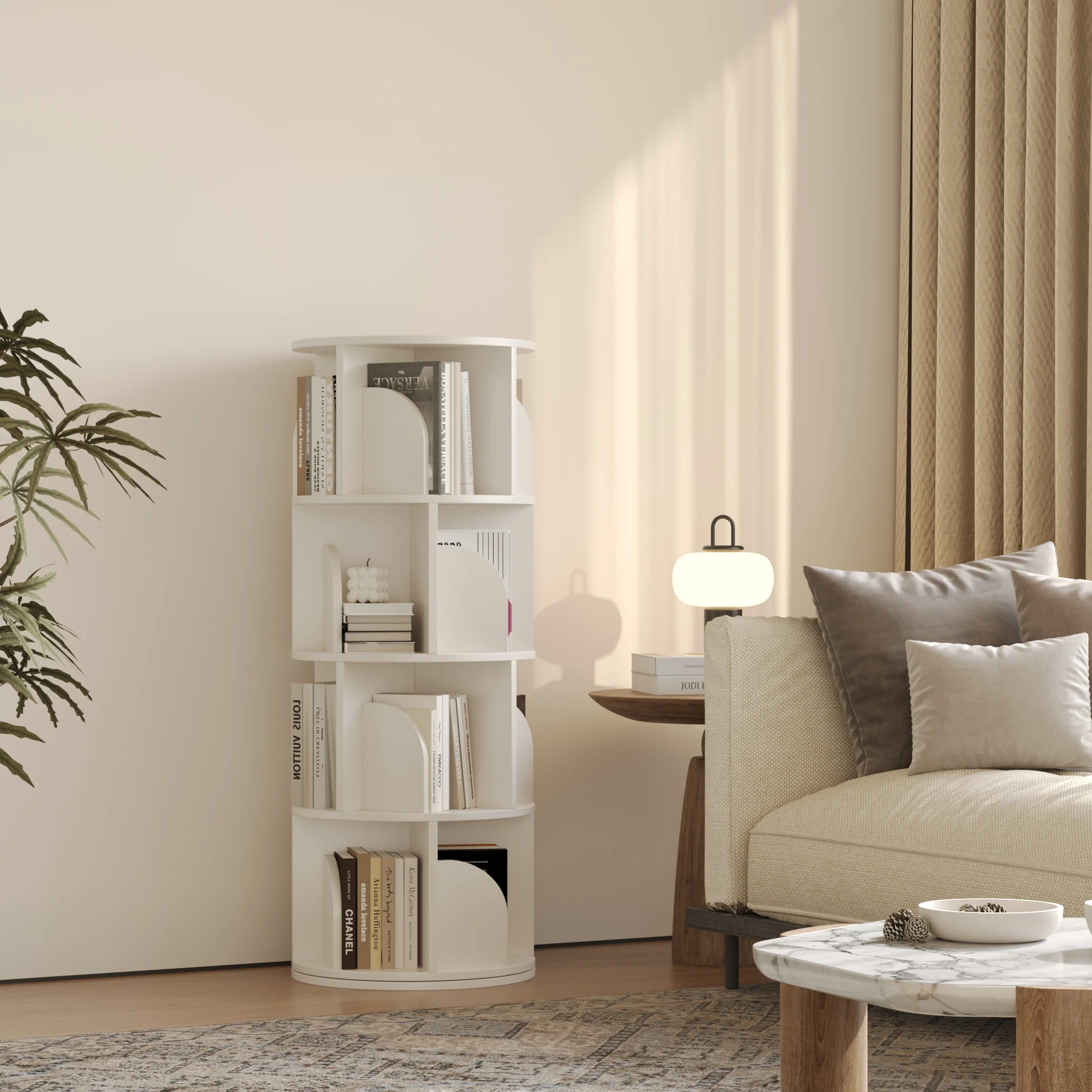   Rotating Bookshelf 360 Degree Storage Rack