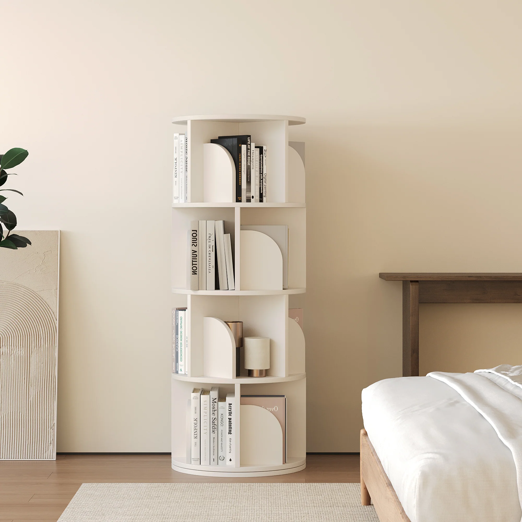   Rotating Bookshelf 360 Degree Storage Rack