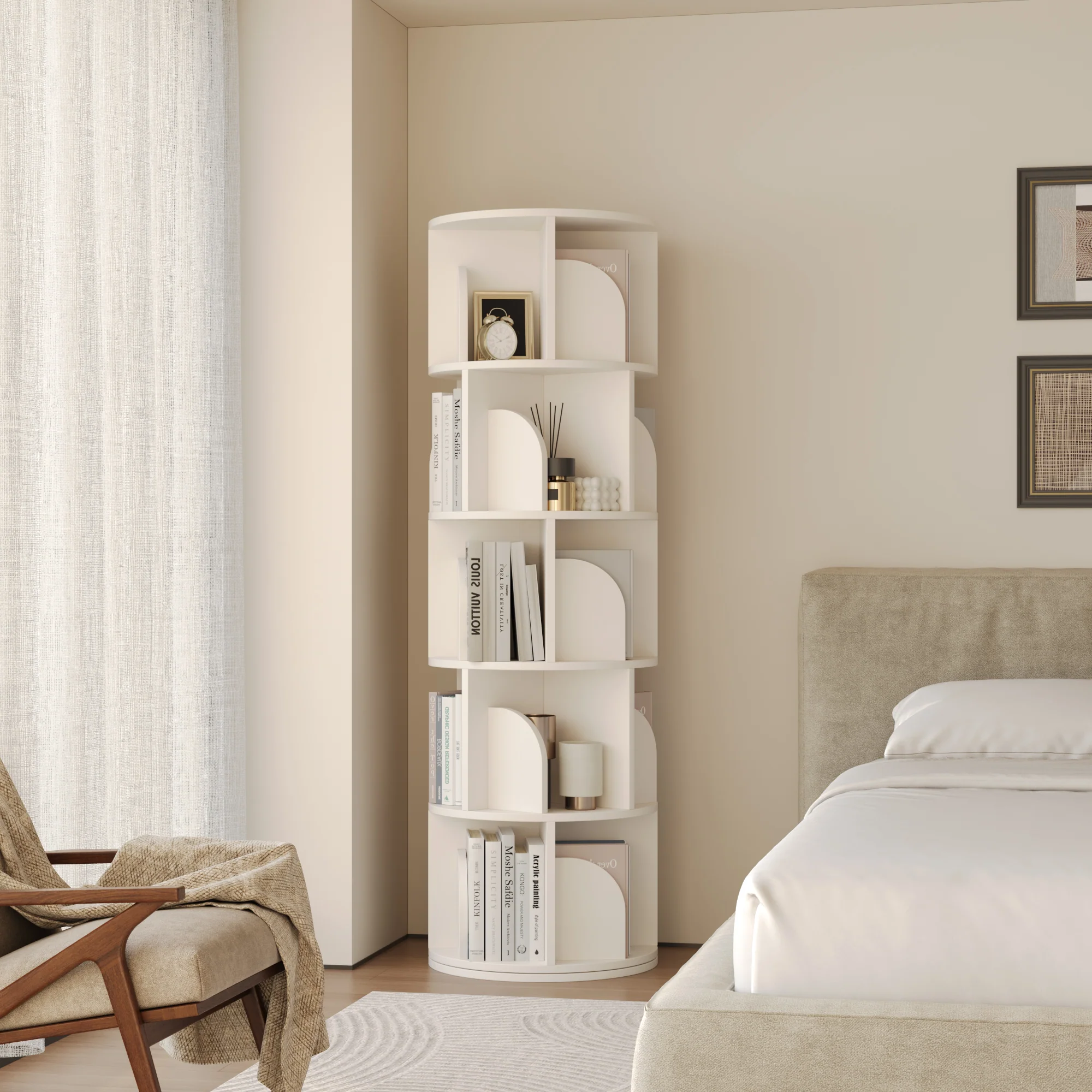   Rotating Bookshelf 360 Degree Storage Rack