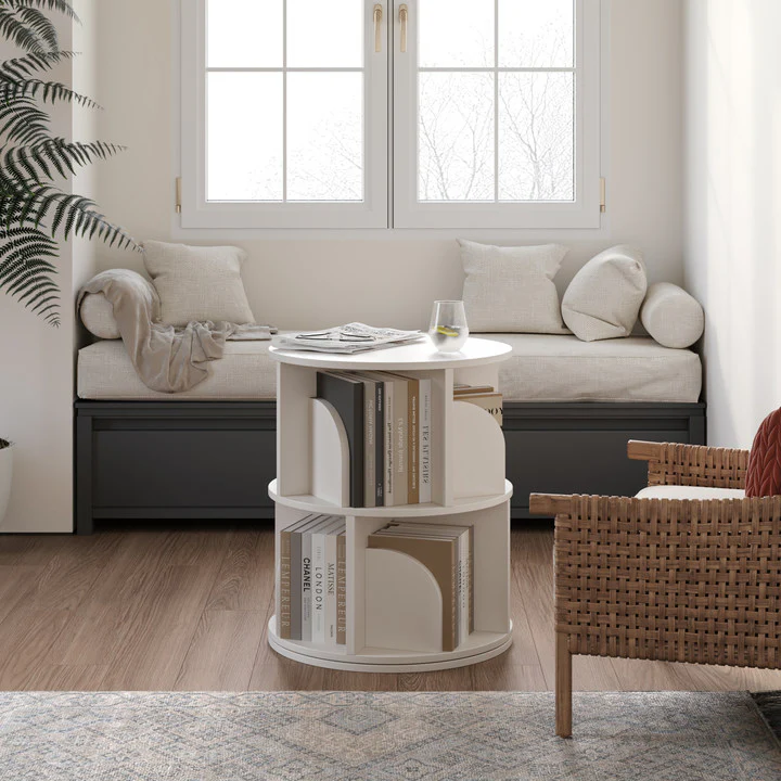   Rotating Bookshelf 360 Degree Storage Rack