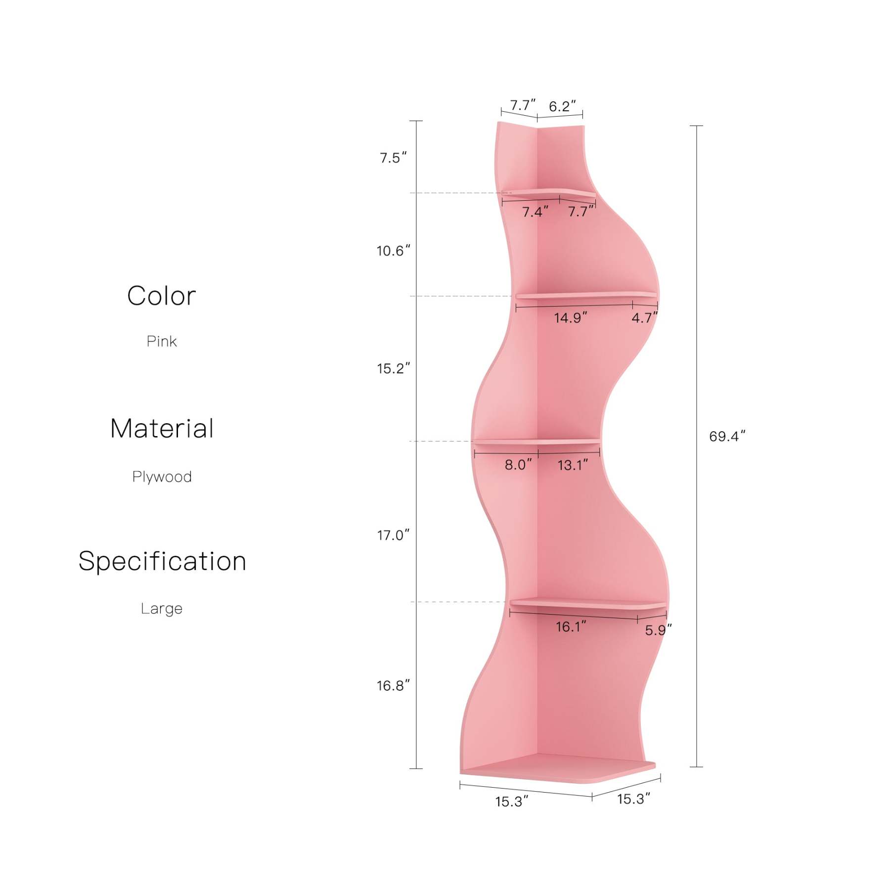 KYLIZE Viva La Vida Series Flamenco Wave Display Shelf