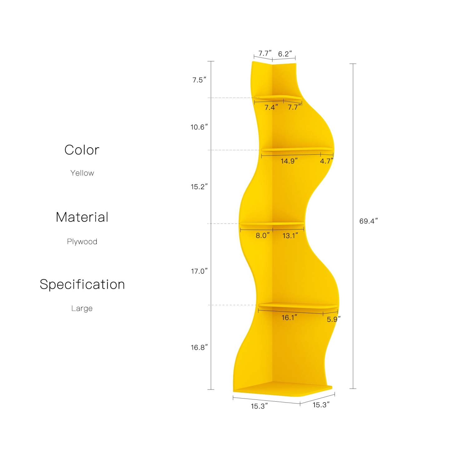 KYLIZE Viva La Vida Series Flamenco Wave Display Shelf