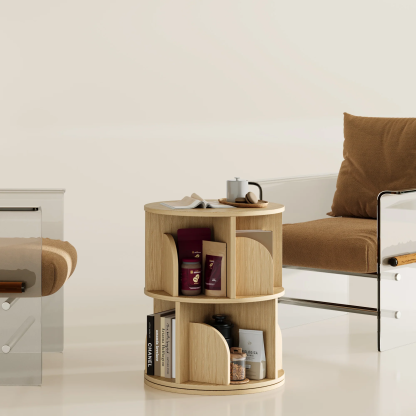   Rotating Bookshelf 360 Degree Storage Rack