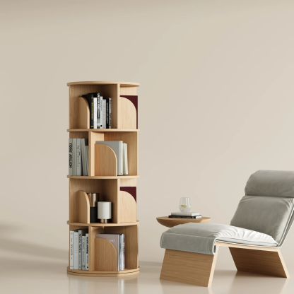  Rotating Bookshelf 360 Degree Storage Rack