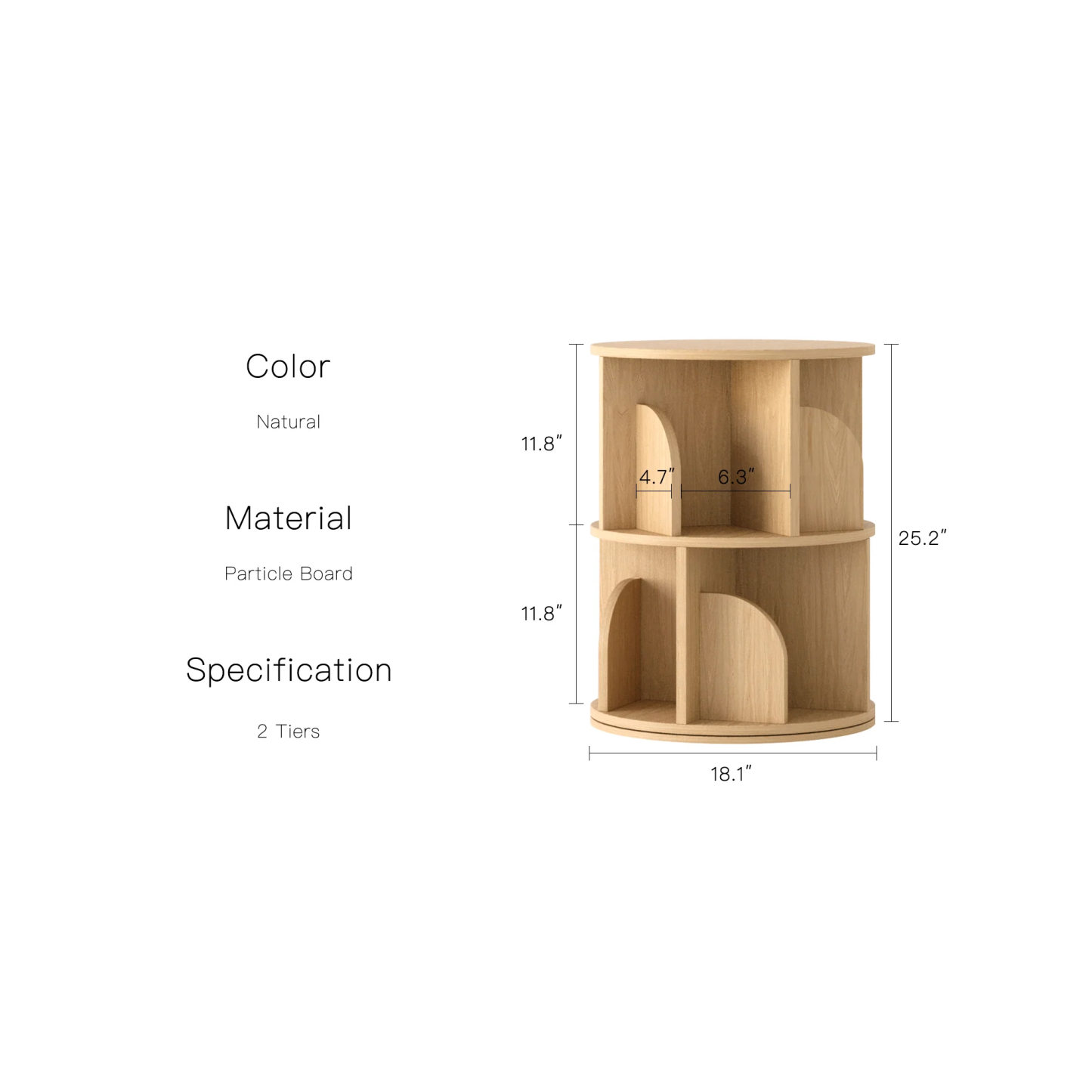   Rotating Bookshelf 360 Degree Storage Rack