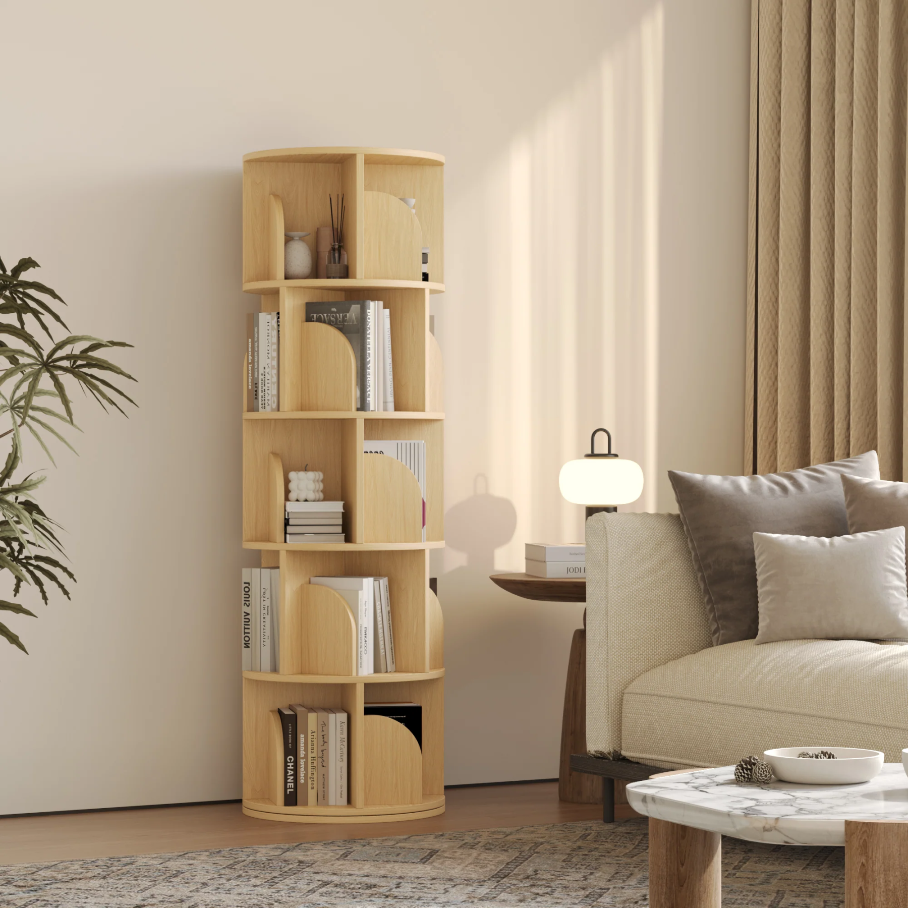   Rotating Bookshelf 360 Degree Storage Rack