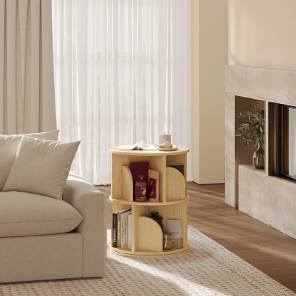   Rotating Bookshelf 360 Degree Storage Rack