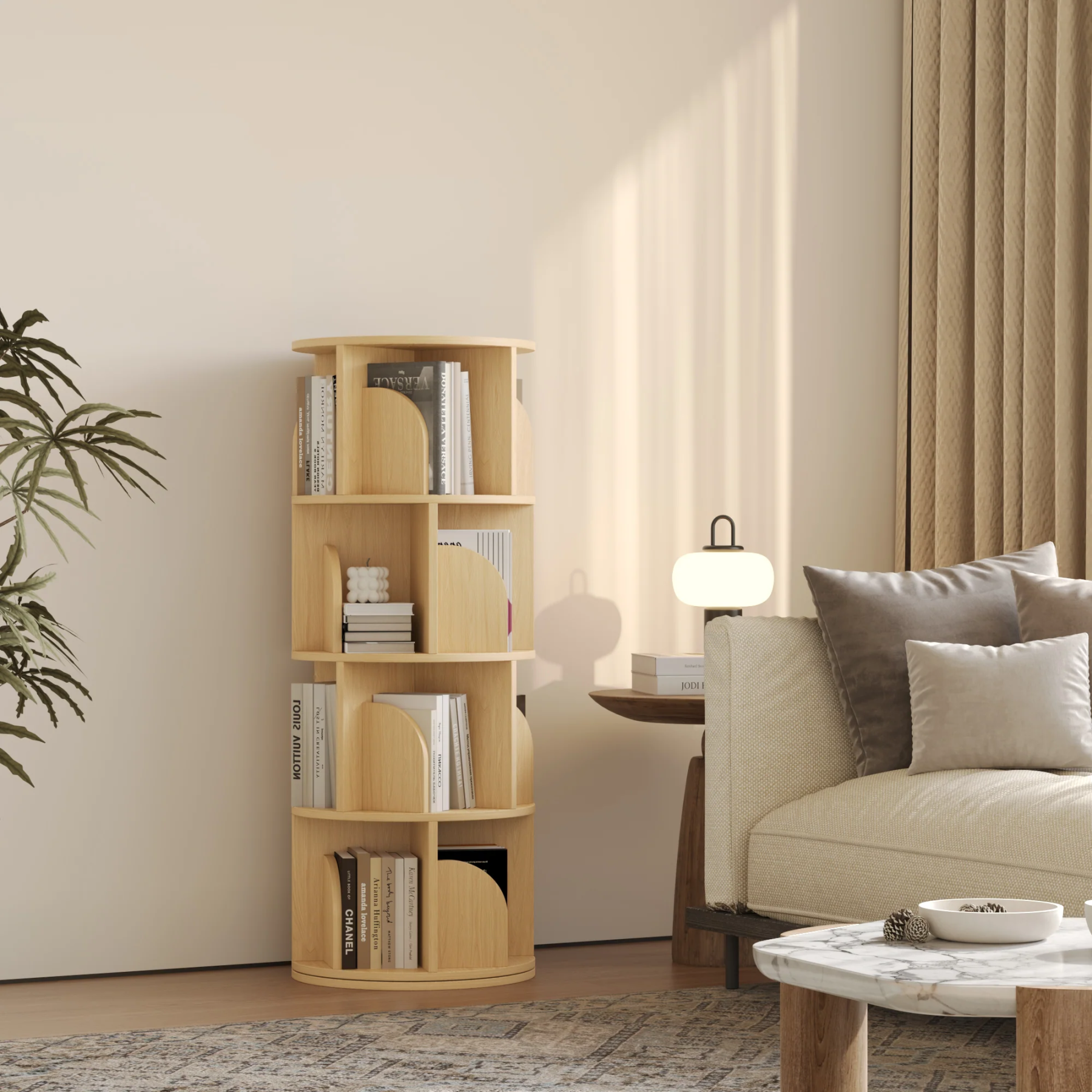   Rotating Bookshelf 360 Degree Storage Rack