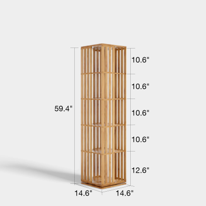 Kylize 360° Rotating Bookshelf with Storage Cabinets