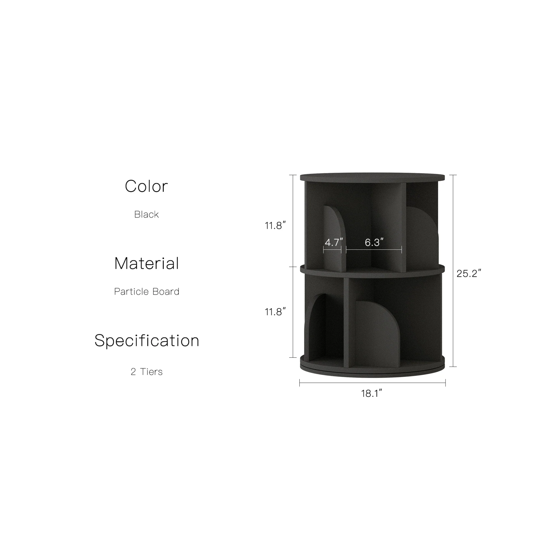   Rotating Bookshelf 360 Degree Storage Rack