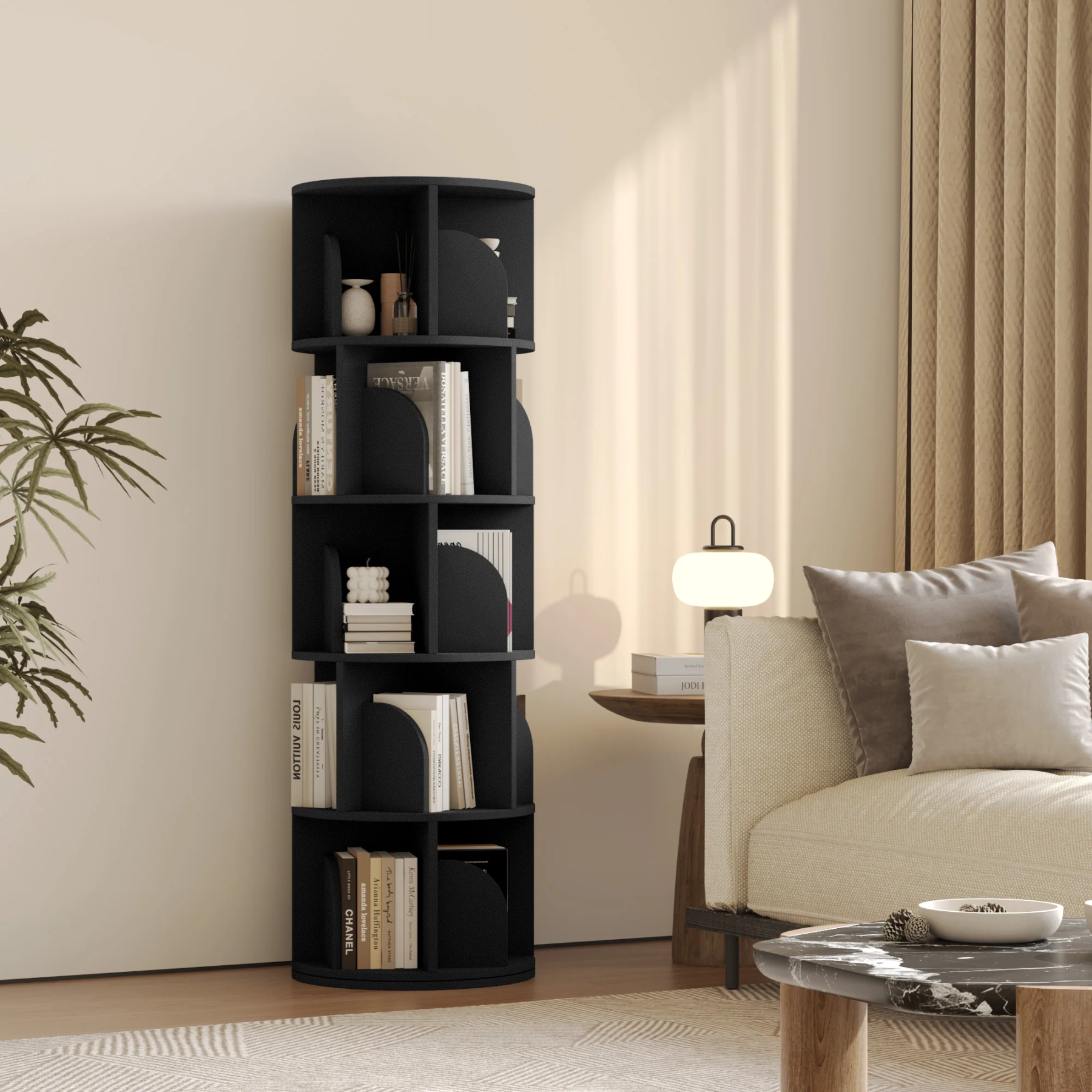   Rotating Bookshelf 360 Degree Storage Rack