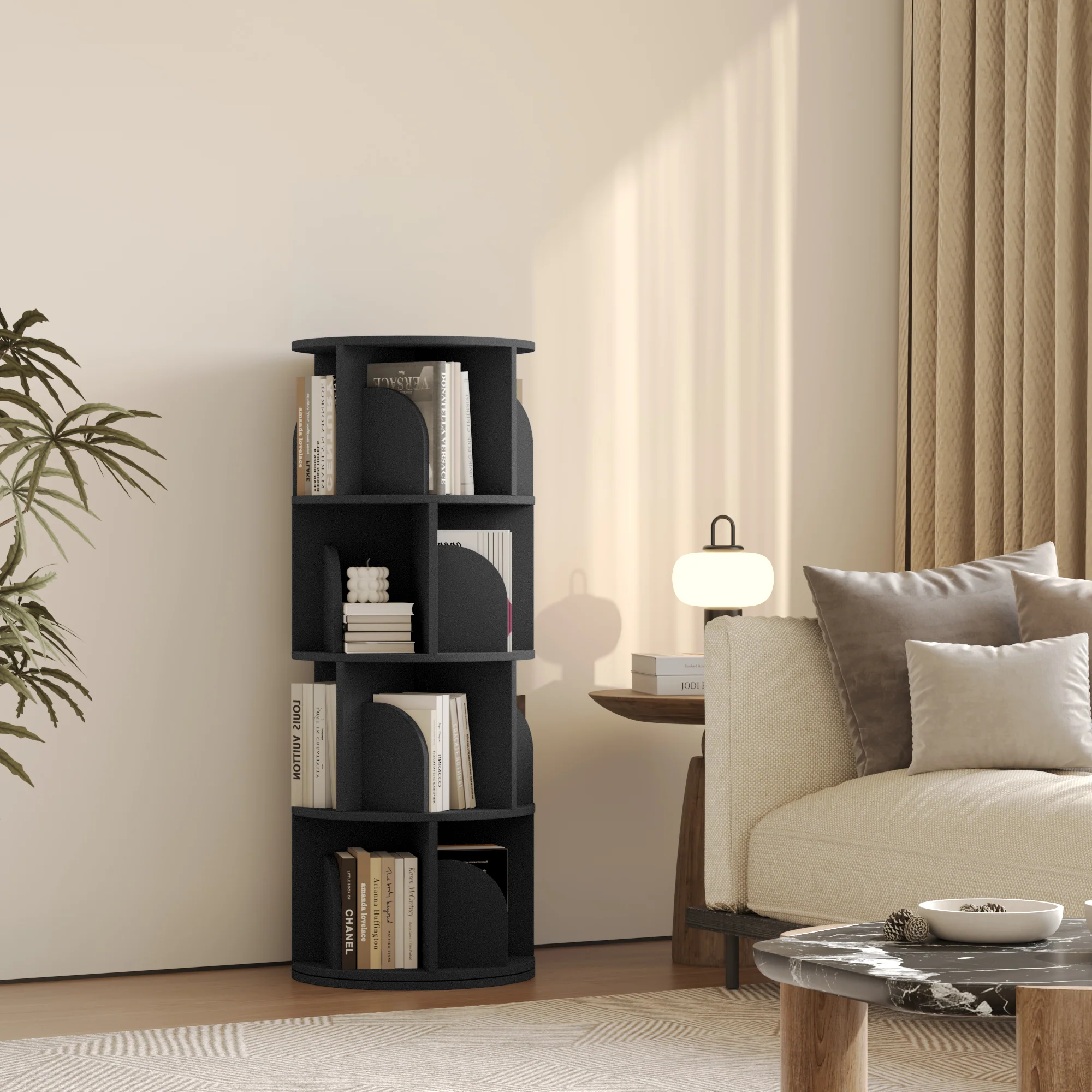   Rotating Bookshelf 360 Degree Storage Rack