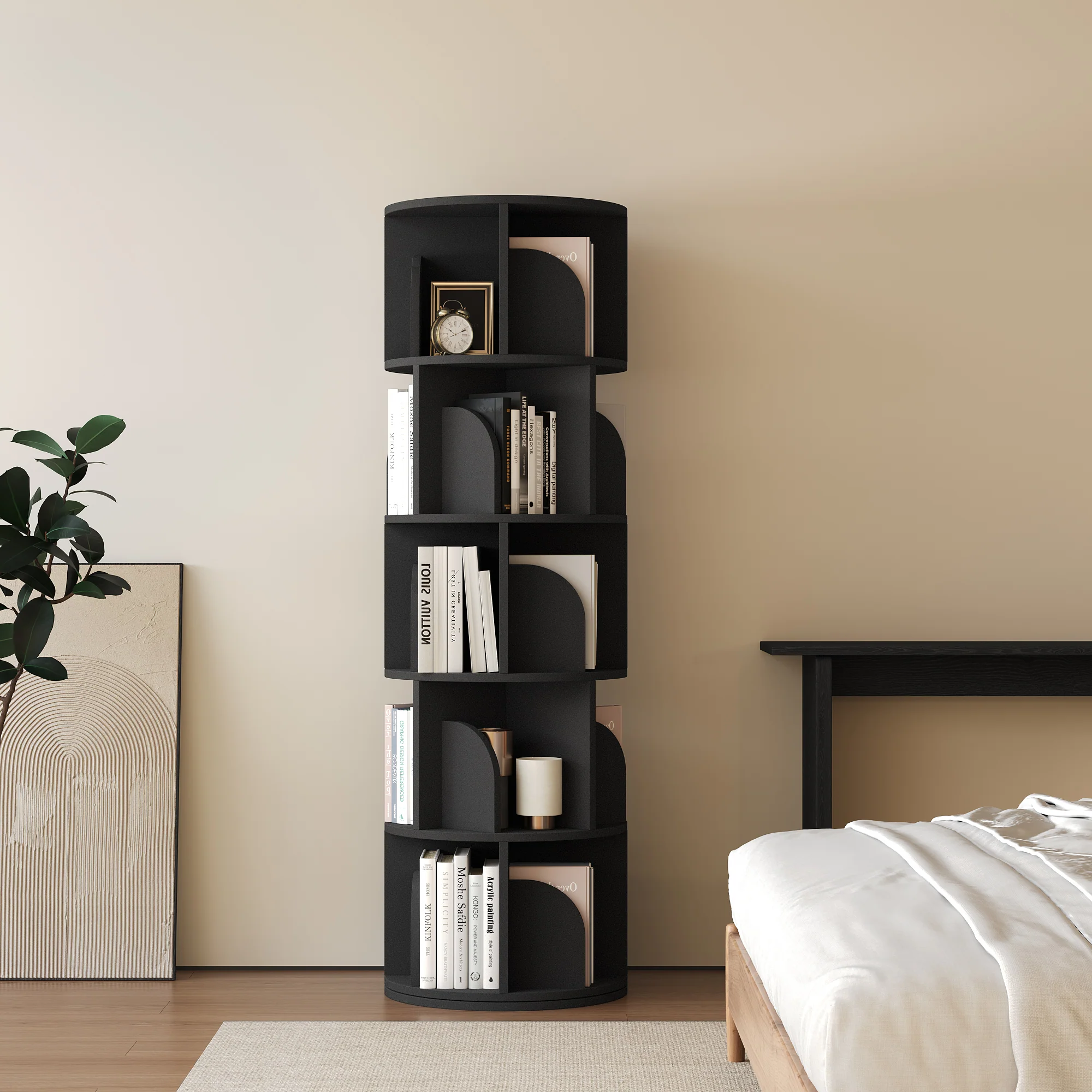   Rotating Bookshelf 360 Degree Storage Rack