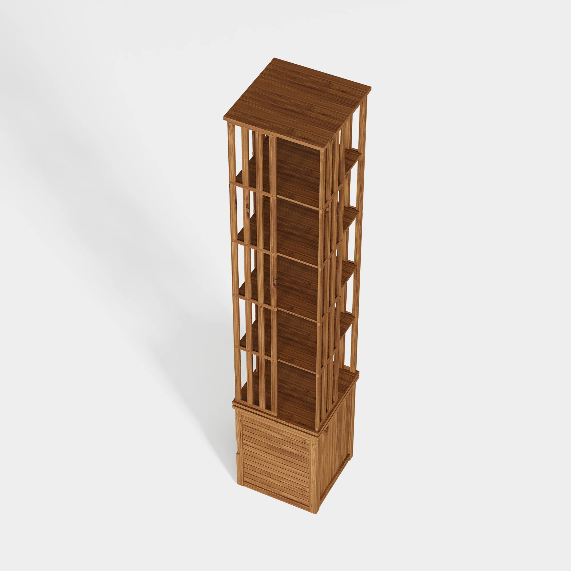 Kylize 360° Rotating Bookshelf with Storage Cabinets