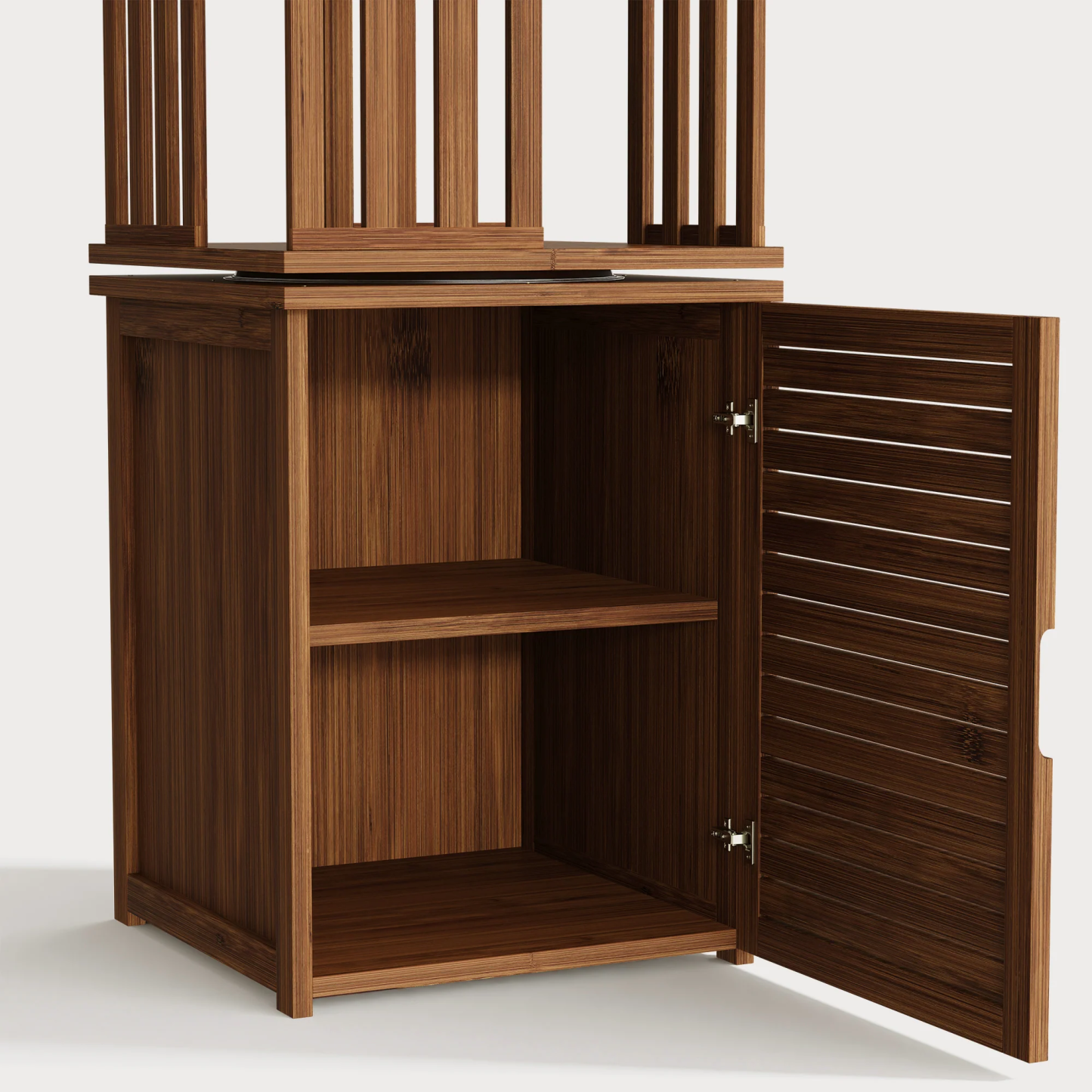 Kylize 360° Rotating Bookshelf with Storage Cabinets