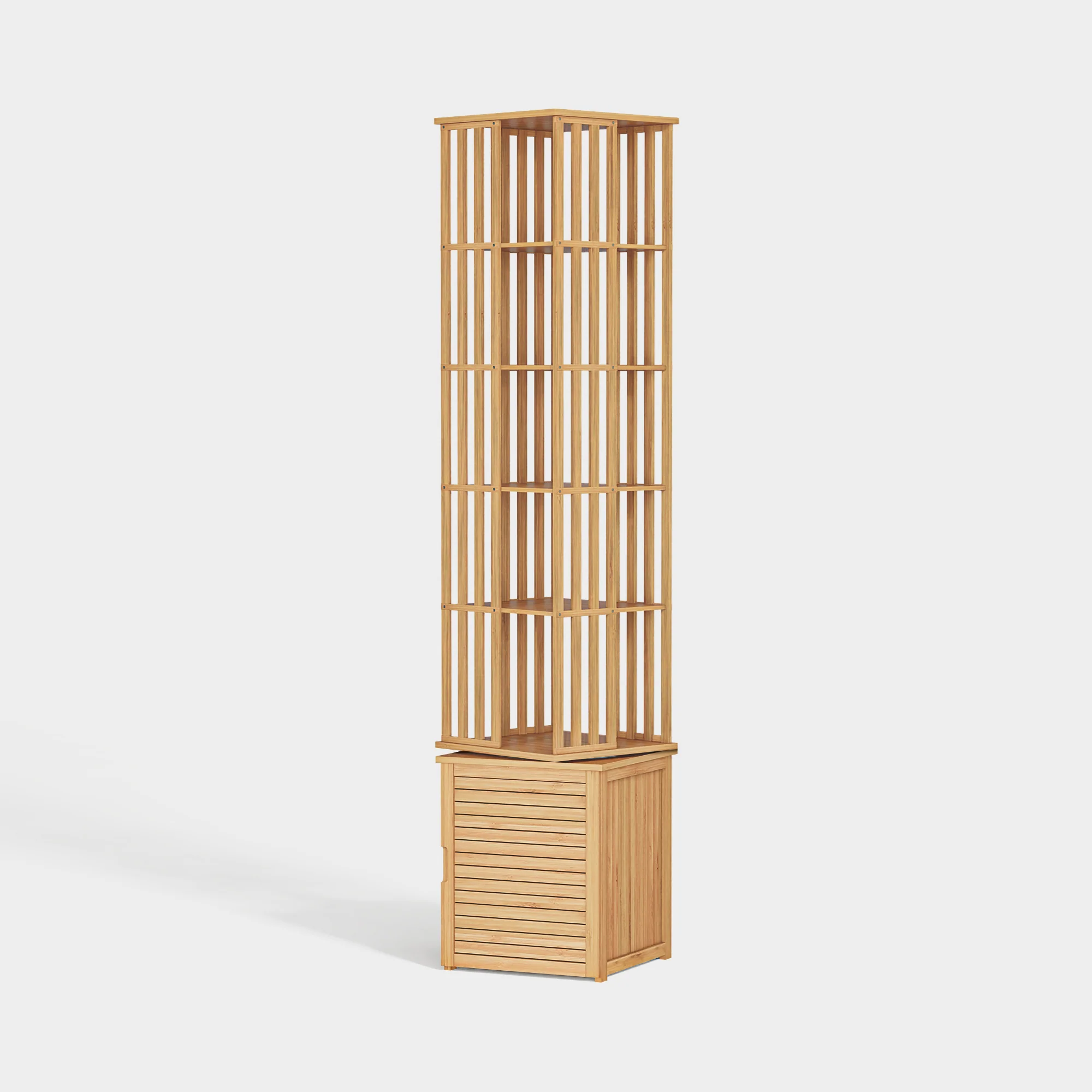 Kylize 360° Rotating Bookshelf with Storage Cabinets