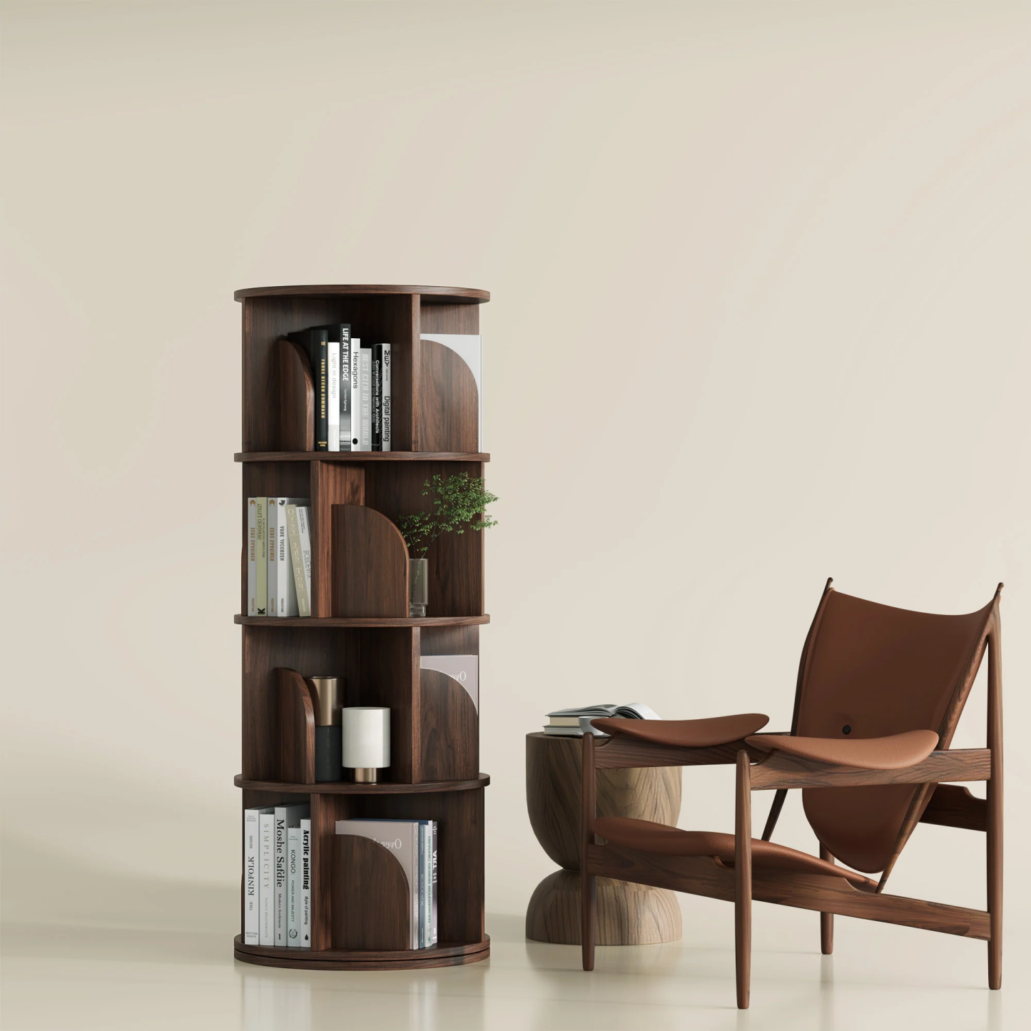   Rotating Bookshelf 360 Degree Storage Rack