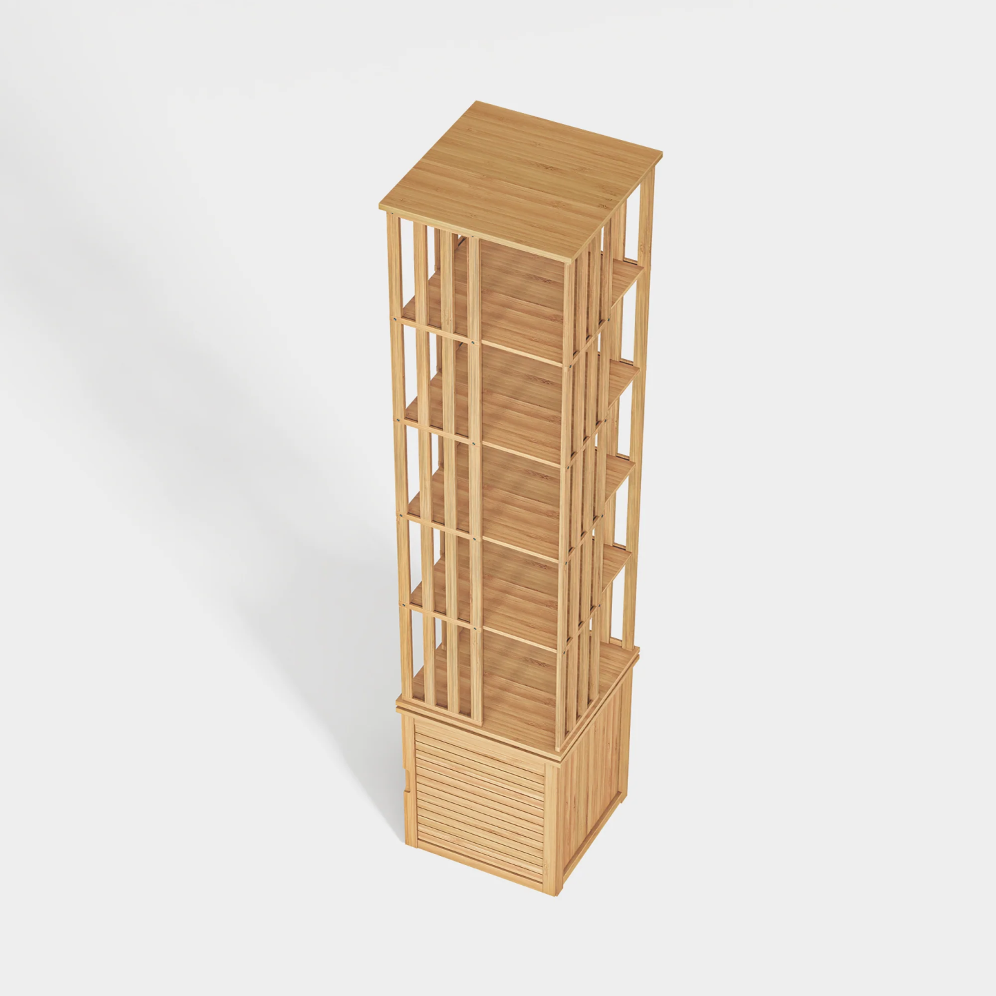 Kylize 360° Rotating Bookshelf with Storage Cabinets