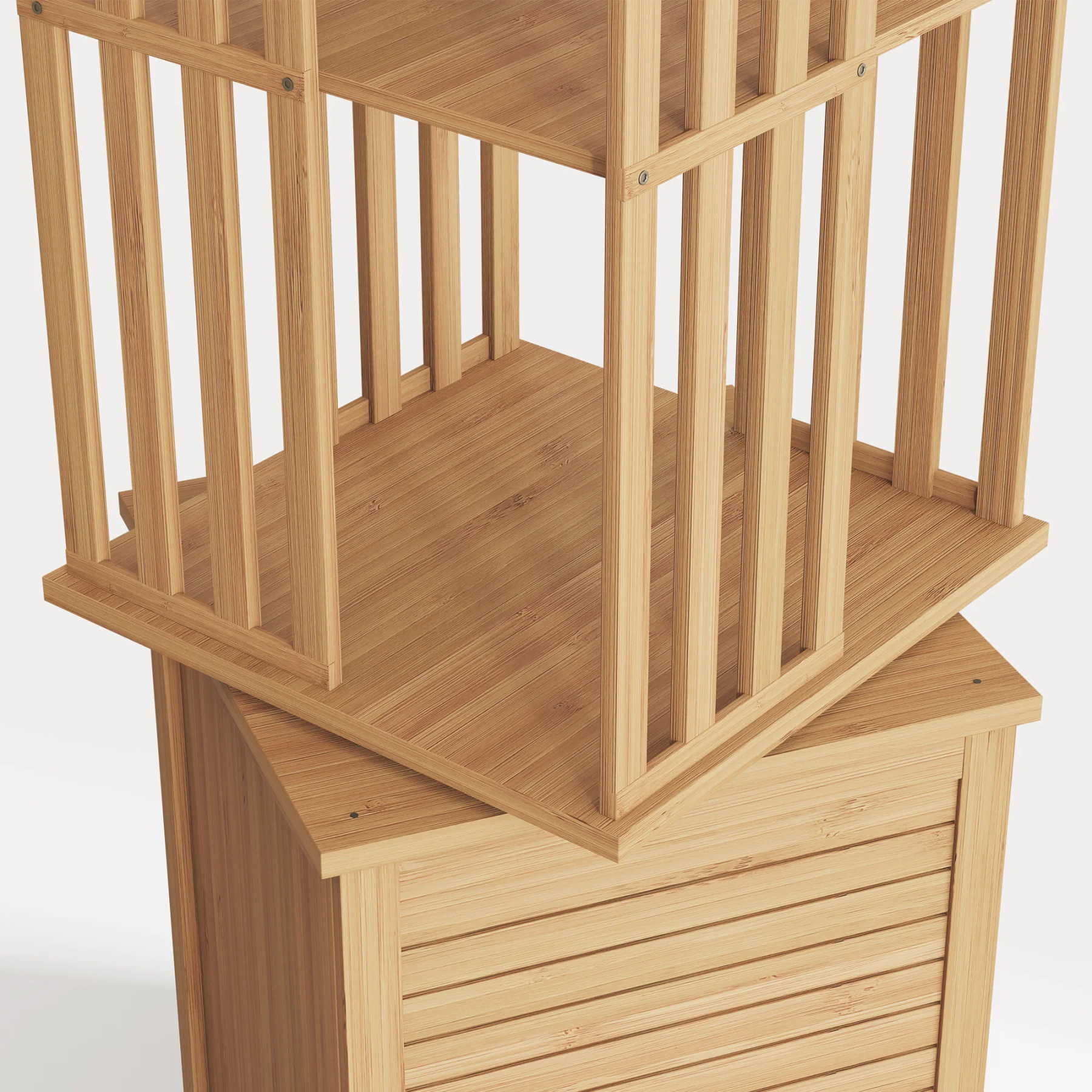 Kylize 360° Rotating Bookshelf with Storage Cabinets