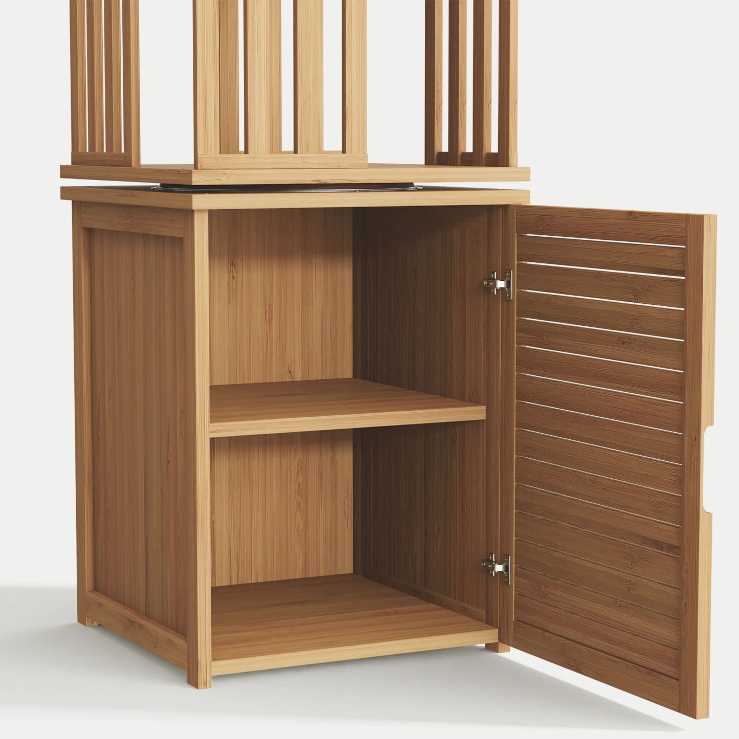 Kylize 360° Rotating Bookshelf with Storage Cabinets