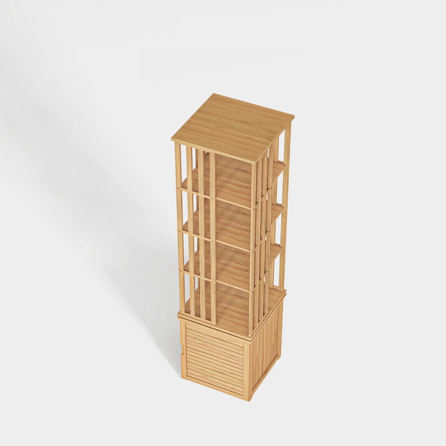Kylize 360° Rotating Bookshelf with Storage Cabinets