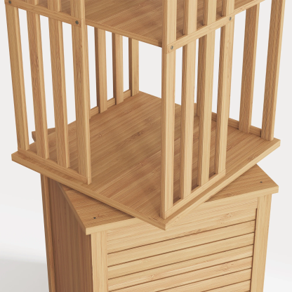 Kylize 360° Rotating Bookshelf with Storage Cabinets