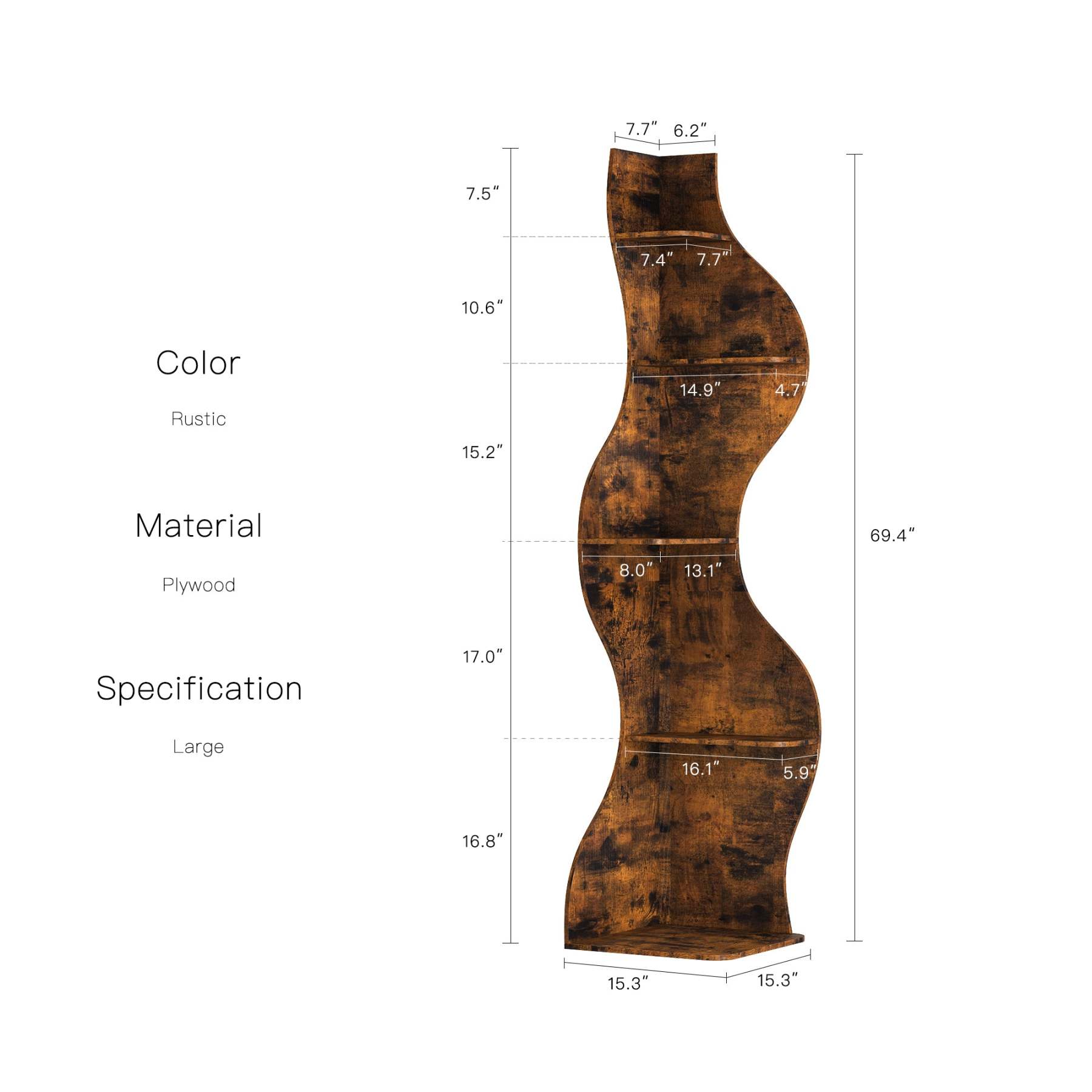 KYLIZE Viva La Vida Series Flamenco Wave Display Shelf