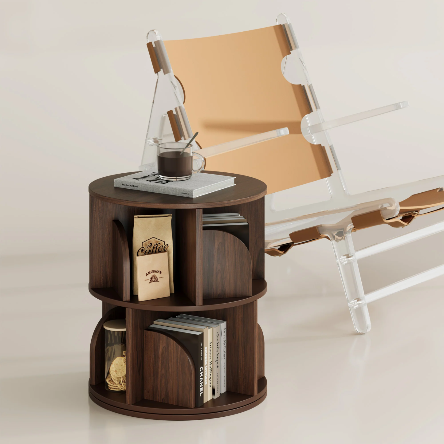   Rotating Bookshelf 360 Degree Storage Rack