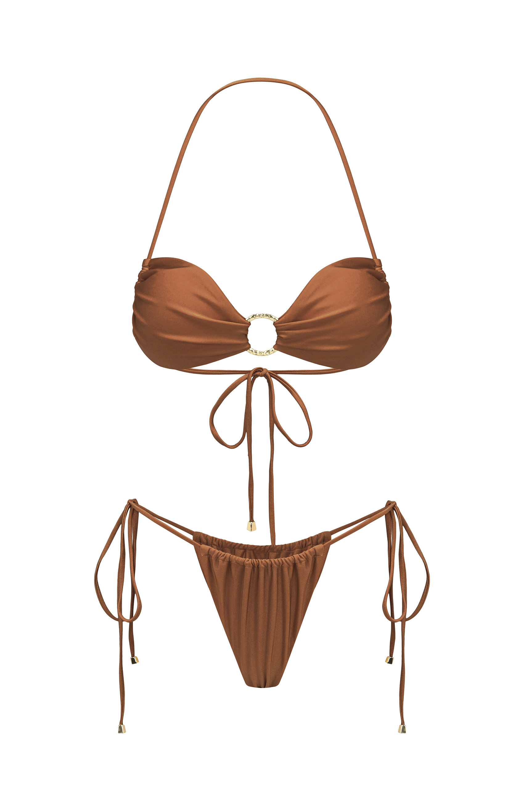 YUKARI SWIM Sydney フロントリング Thong ビキニ 上下セット SYDNEY - COCONUT-YUKARI SWIM