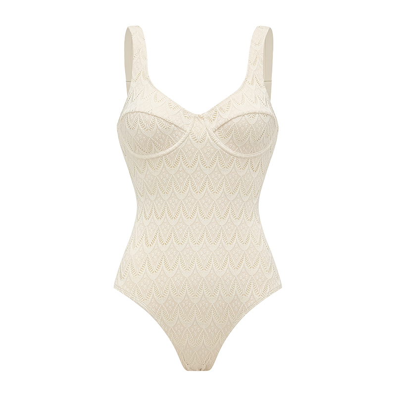 YUKARI SWIM Hilda ワイヤー入り レース ワンピース水着 HILDA - WHITE-YUKARI SWIM