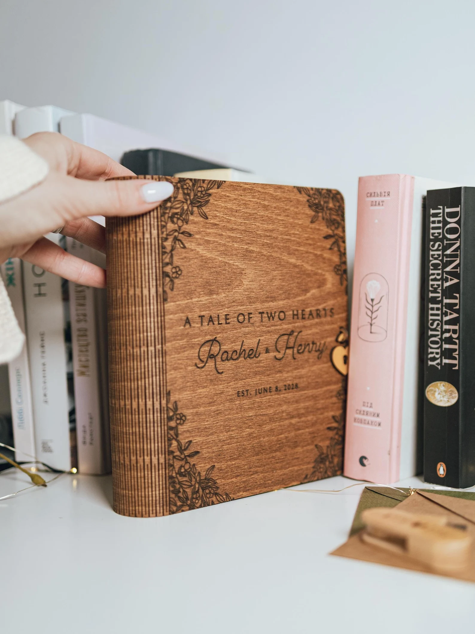 Personalized Memory Book for Couples Wood, Keepsake Chest,gifts