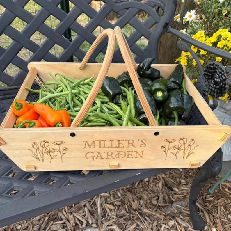 Personalized Harvest Basket, 2 Sizes, Garden Basket, Gardener Gift, Mom Garden Gift