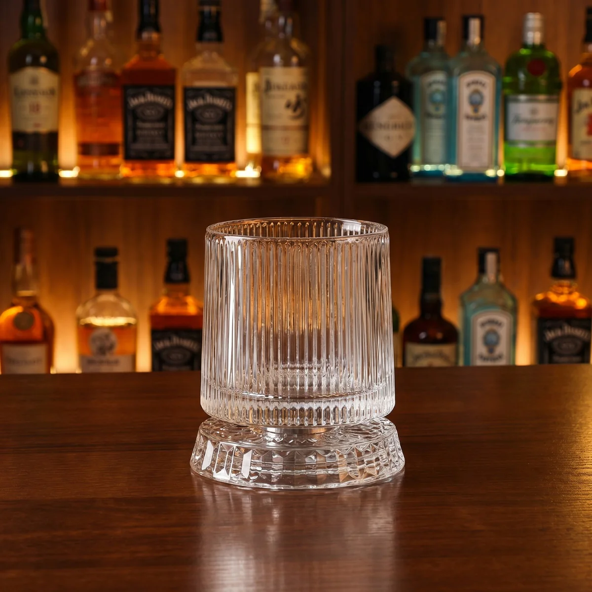 Crystal Rotating Whiskey Glass – 360 Spinning Old Fashioned Tumbler