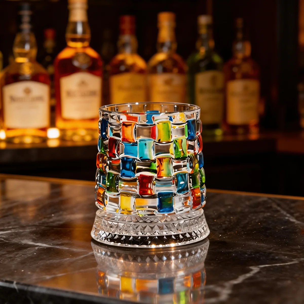 Crystal Rotating Whiskey Glass – 360 Spinning Old Fashioned Tumbler