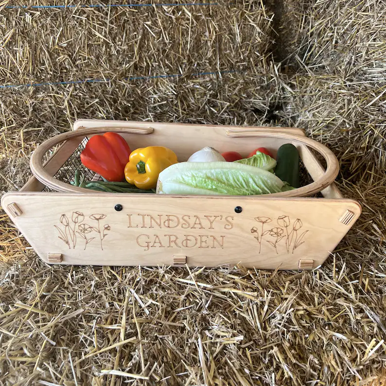 Personalized Harvest Basket, 2 Sizes, Garden Basket, Gardener Gift, Mom Garden Gift