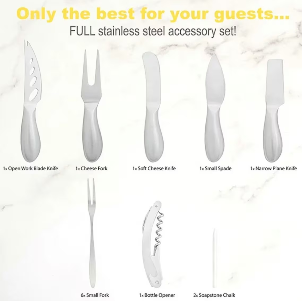 Personalized Charcuterie Board Set 19pcs Cheese Board And Knife Set