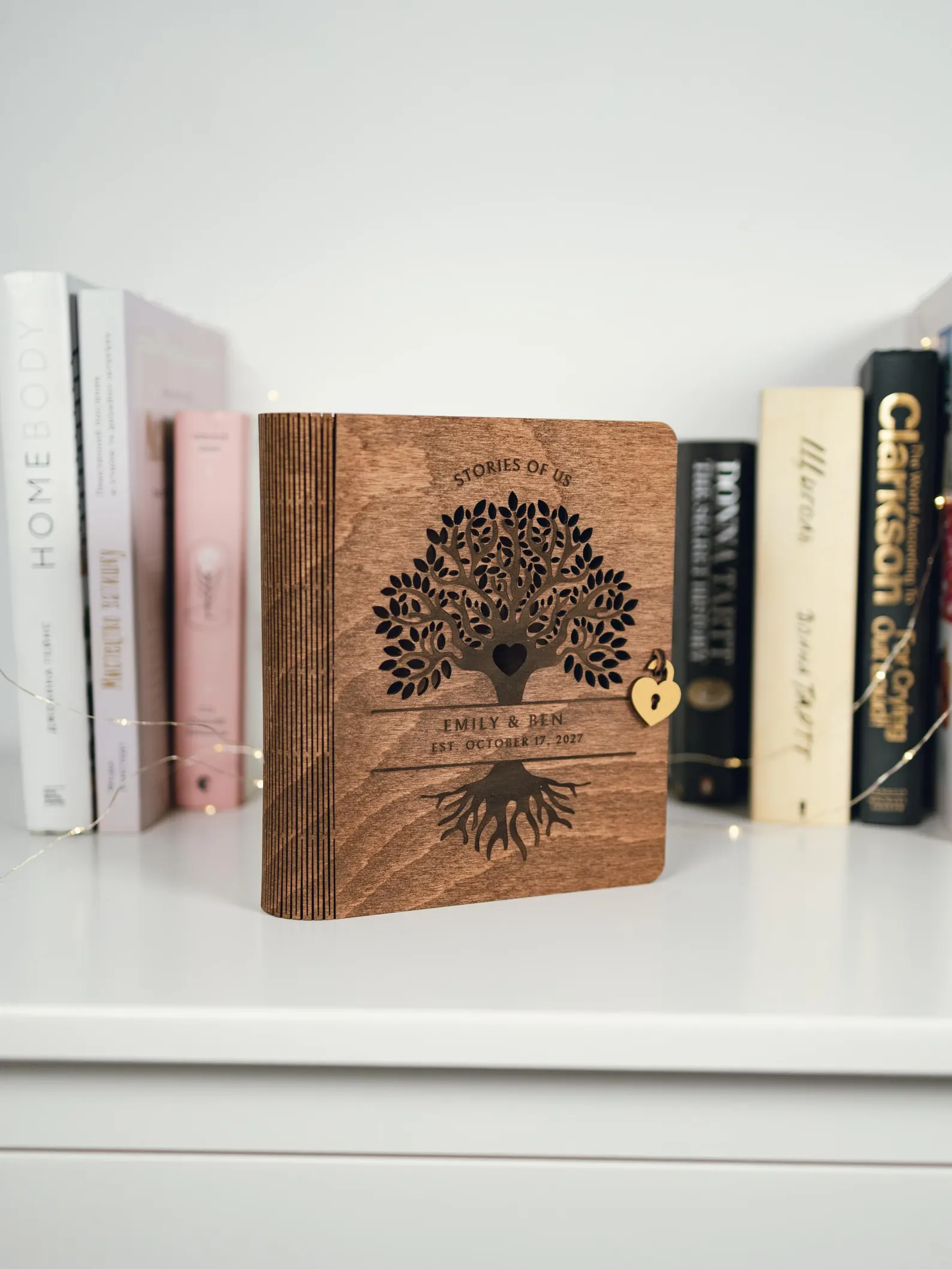 Personalized Memory Book for Couples Wood, Keepsake Chest,gifts