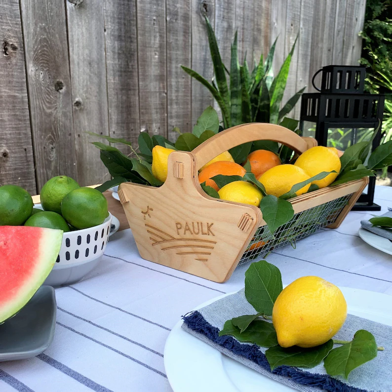 Personalized Harvest Basket, 2 Sizes, Garden Basket, Gardener Gift, Mom Garden Gift