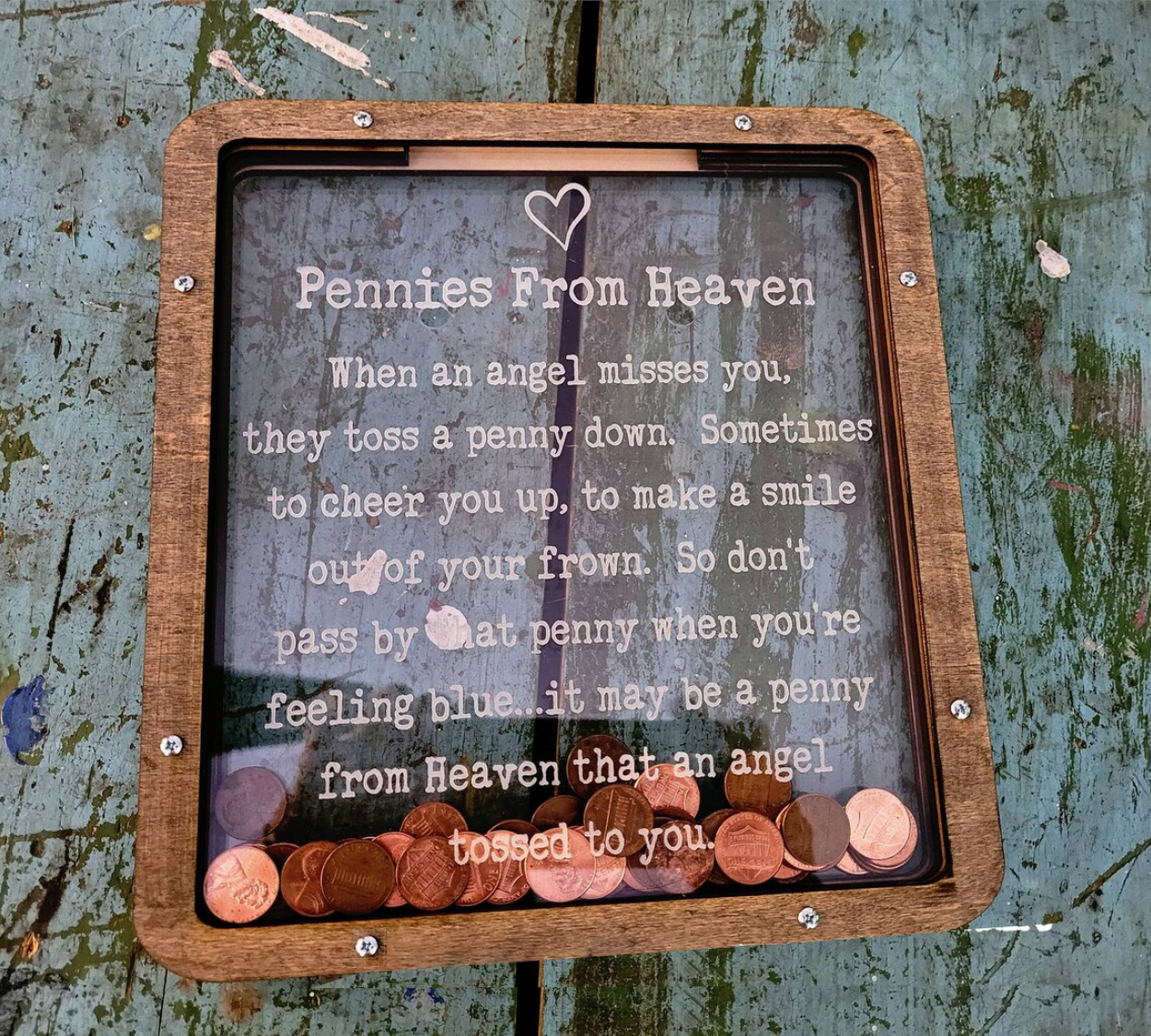 Pennies from Heaven Bank Wood Piggy Bank