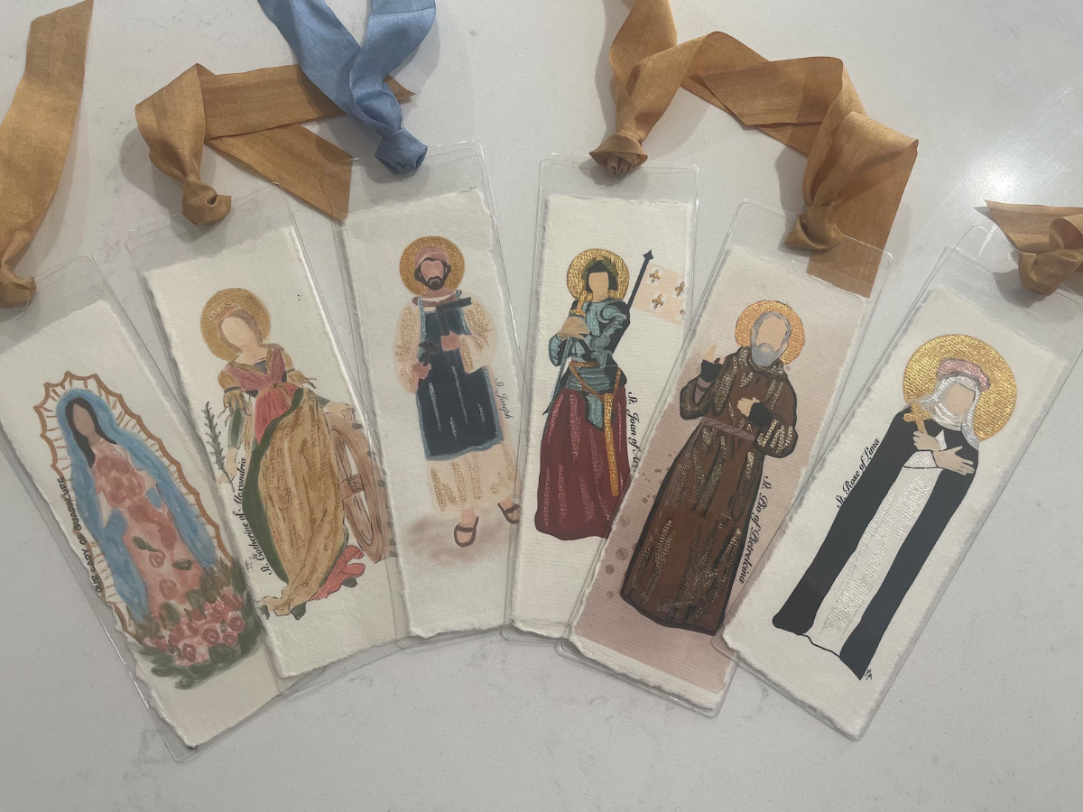 Watercolor Saint Bookmark: Deckled Paper Religious Icon